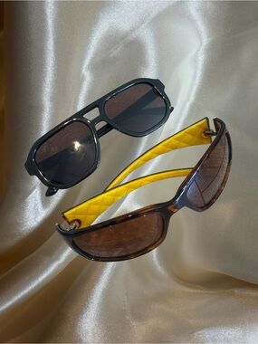 Yellow-Accent Men's Sunglasses - Stylish Polarized Shades